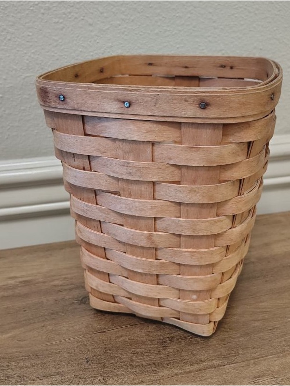 Vtg Longaberger Woven Basket Wooden Signed BEC 1995 Country Farmhouse 8” Tall